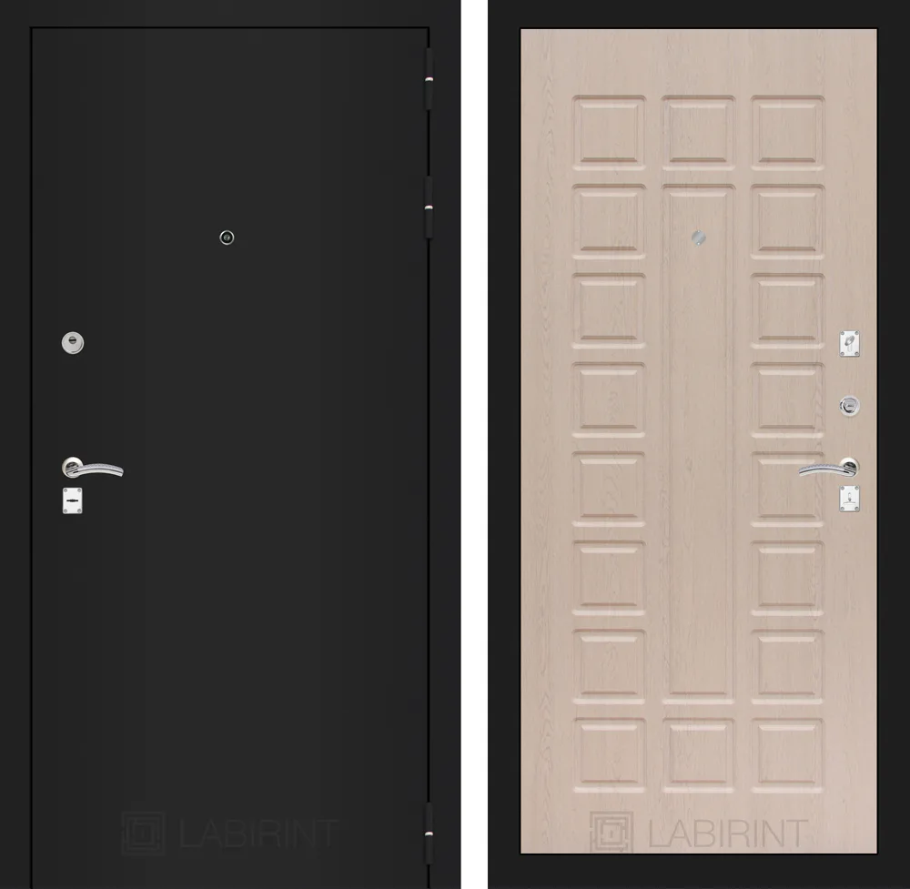 Входная дверь Классик шагрень черная 04 - Беленый дуб