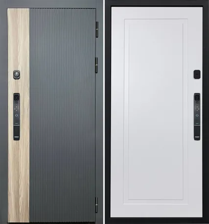 Металлическая дверь BLACK SMART с эл. замком Чёрный 860x2050