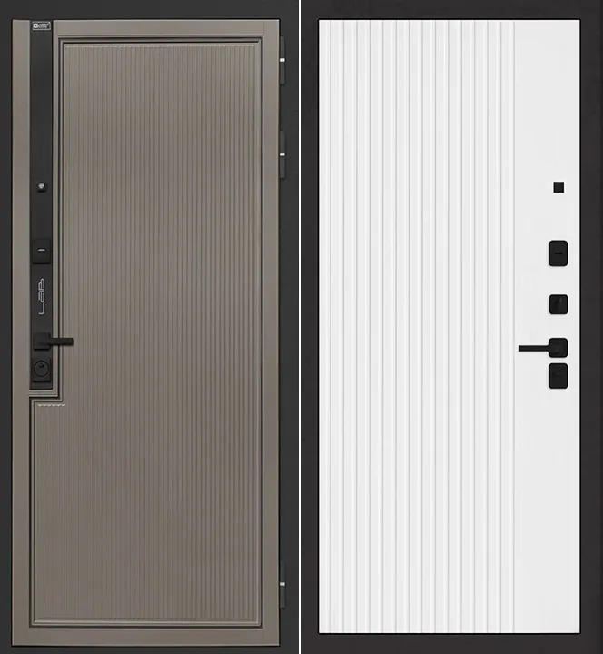 Металлическая дверь Лаб 1 Про Муар черный 880x2050 в интерьере