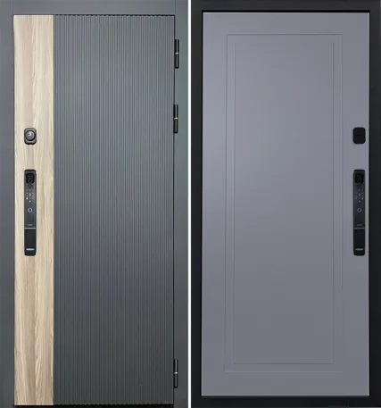 Металлическая дверь BLACK SMART с эл. замком Чёрный 860x2050