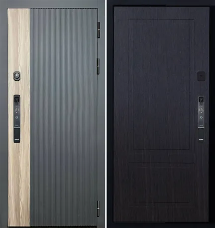 Металлическая дверь BLACK SMART с эл. замком Чёрный 860x2050