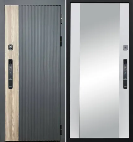 Металлическая дверь BLACK SMART с эл. замком Чёрный 860x2050