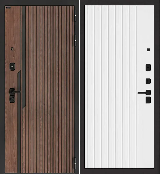 Металлическая дверь Кармина Муар черный 880x2050 в интерьере