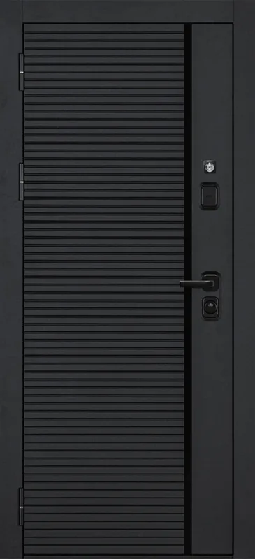 Металлическая дверь УРБАН Муар черный RAL9005 980x2050 в интерьере