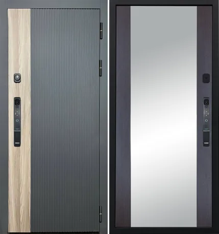 Металлическая дверь BLACK SMART с эл. замком Чёрный 860x2050
