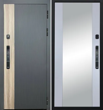 Металлическая дверь BLACK SMART с эл. замком Чёрный 860x2050